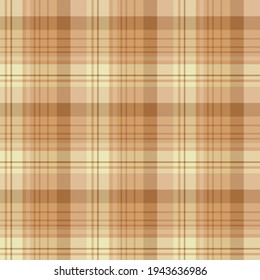 Seamless pattern in yellow, beige and light brown colors for plaid, fabric, textile, clothes, tablecloth and other things. Vector image. 
