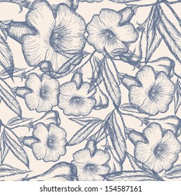 Seamless pattern with Yellow Bells tree flowers