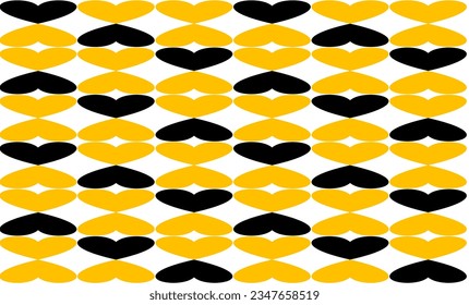 seamless pattern with yellow and black prints style heart repeat style replete image design for fabric printing or wallpaper
