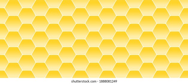 Seamless pattern with yellow blur hexagon grid cells background vector illustration.