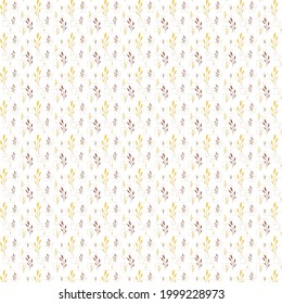 seamless pattern of yellow and burgundy wheat ears on a boule background