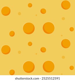 Patrón sin fisuras de queso amarillo con agujeros. Ilustración vectorial.