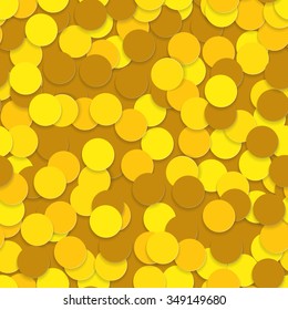 Seamless pattern with yellow confetti, vector image, eps10