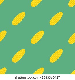 Seamless pattern with yellow corn
