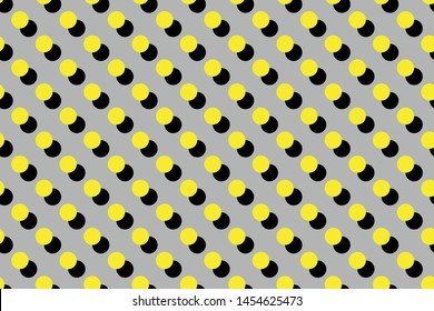 seamless pattern yellow dot and black shadow on red background, vector, illustration