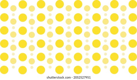 Seamless pattern of yellow dots on a white background. Pattern for web, textile and wallpapers