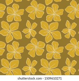 Seamless pattern with yellow flowers.