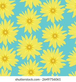 padrão sem costura com flores amarelas; florescendo projeto floral padrão sem costura