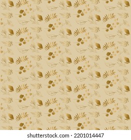 seamless pattern with yellow flowers, Flower geometric pattern. Seamless vector background. White and gold ornament. Ornament for fabric, wallpaper, packaging, Decorative print

