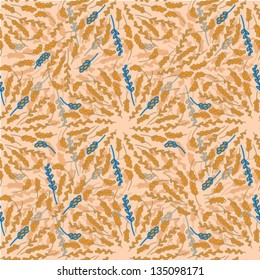 seamless pattern with yellow flowers, vector illustration