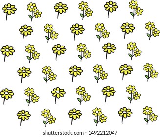 seamless pattern yellow flowers vector design