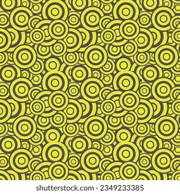 Seamless pattern of yellow and gray circles 