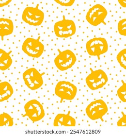 Seamless pattern with yellow halloween design