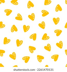 Patrón sin foco con corazones amarillos