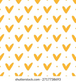 seamless pattern with yellow hearts for fabric, textile or gif warping paper