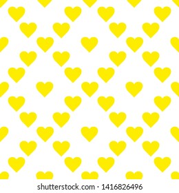 Seamless pattern with yellow hearts. Hand drawn vector illustration. Decorative elements for design. Creative art work