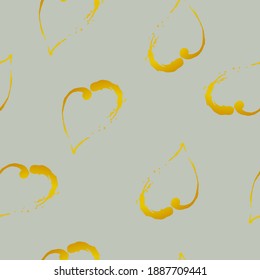 seamless pattern with yellow  hearts on a grey background for paper,wallpaper,textile