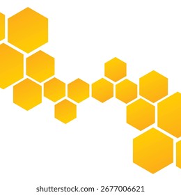 Padrão contínuo hexágonos amarelos em um banner branco. Fundo de favo de mel