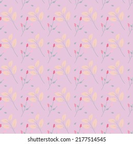 seamless pattern with yellow leaf and floral, endless texture. Vector illustration for wedding invitations, wallpaper, textile, wrapping paper.
