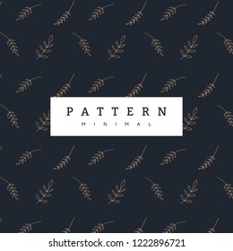 Seamless pattern Yellow leaves On Dark Blue Background