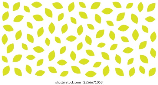 Seamless pattern of yellow leaves on white or transparent background. Minimalistic nature-inspired design for wallpaper or fabric