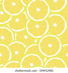 Seamless pattern of yellow lemons - vector illustration