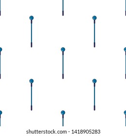 Seamless pattern with yellow magic staff icon on white background. Magic wand, scepter, stick, rod. Vector illustration for design, web, wrapping paper, fabric, wallpaper.