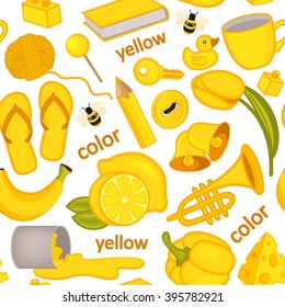 seamless pattern with yellow objects - vector illustration, eps