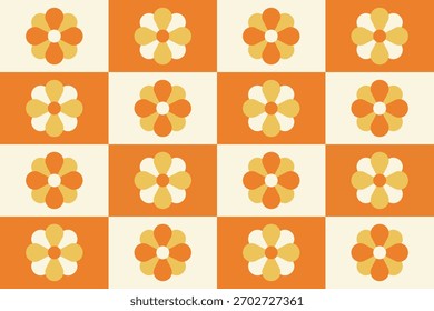 nahtloses Muster mit gelb-orangefarbenen Blumen