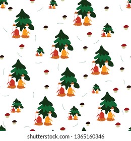 Seamless pattern with yellow with orange forest Fox print, baby fabrics