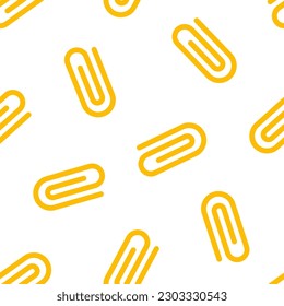 Seamless pattern with yellow paper clip