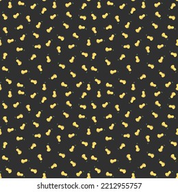 Seamless pattern with yellow pear icons. Colored pear background. Doodle vector illustration with fruits