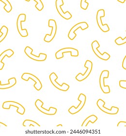Seamless pattern with yellow phones