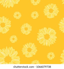 Seamless pattern of yellow pineapple slices