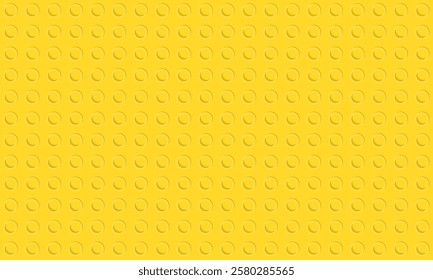 seamless pattern yellow plastic building blocks brick toy, vector illustration isolated on white background.