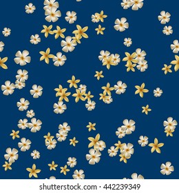 Seamless pattern with yellow plumeria