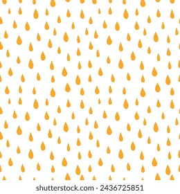 Seamless pattern with yellow raindrops