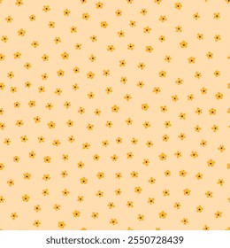 Seamless pattern with yellow small flowers