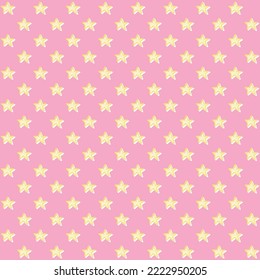 Seamless pattern yellow star  vector illustration  on pink background fabric pattern design wallpaper.