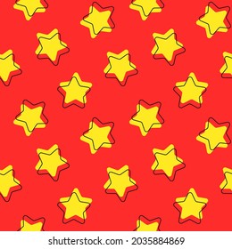 Seamless pattern. Yellow stars. Design for textiles, books, postcards, notebooks, vep sites. Print on fabric.