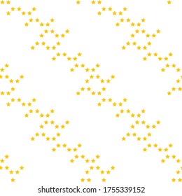 Seamless pattern with yellow stars on white background for fabric, textile, clothes, tablecloth and other things. Vector image. 
