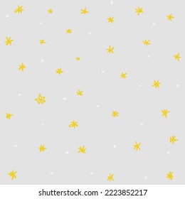 nahtlose, gelbe Sterne auf grauem Hintergrund