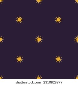 Seamless pattern with yellow stars on dark blue background