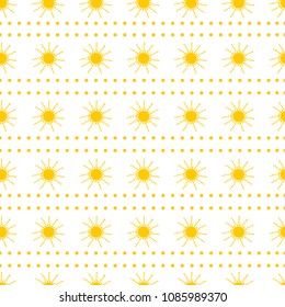 Seamless pattern from the yellow sun. Colorful background. Vector illustration