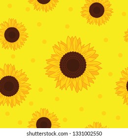 seamless pattern yellow sunflower background vector illustration EPS10