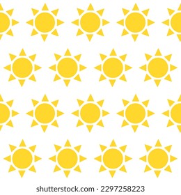 Seamless pattern with yellow suns 