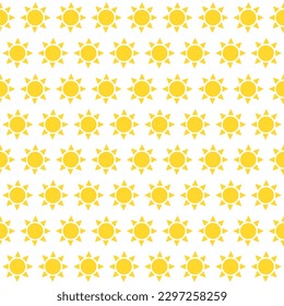 Seamless pattern with yellow suns 