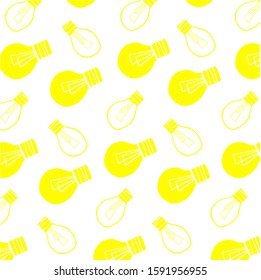 Seamless pattern with  yellow symbols on white background.