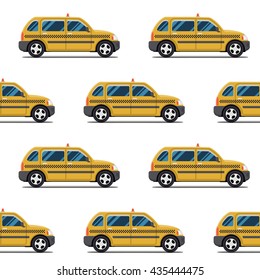 seamless pattern of yellow taxis
