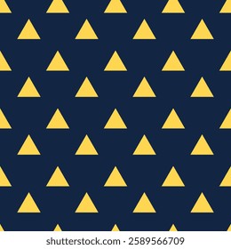 Seamless pattern with yellow triangles on a blue background